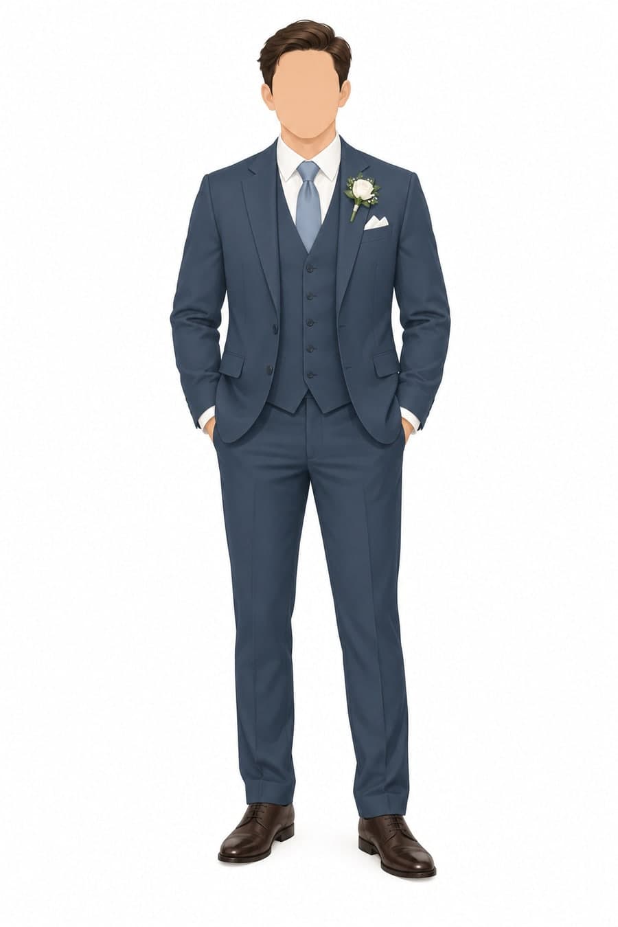 The best man outfit, as drawn on the attire guide.