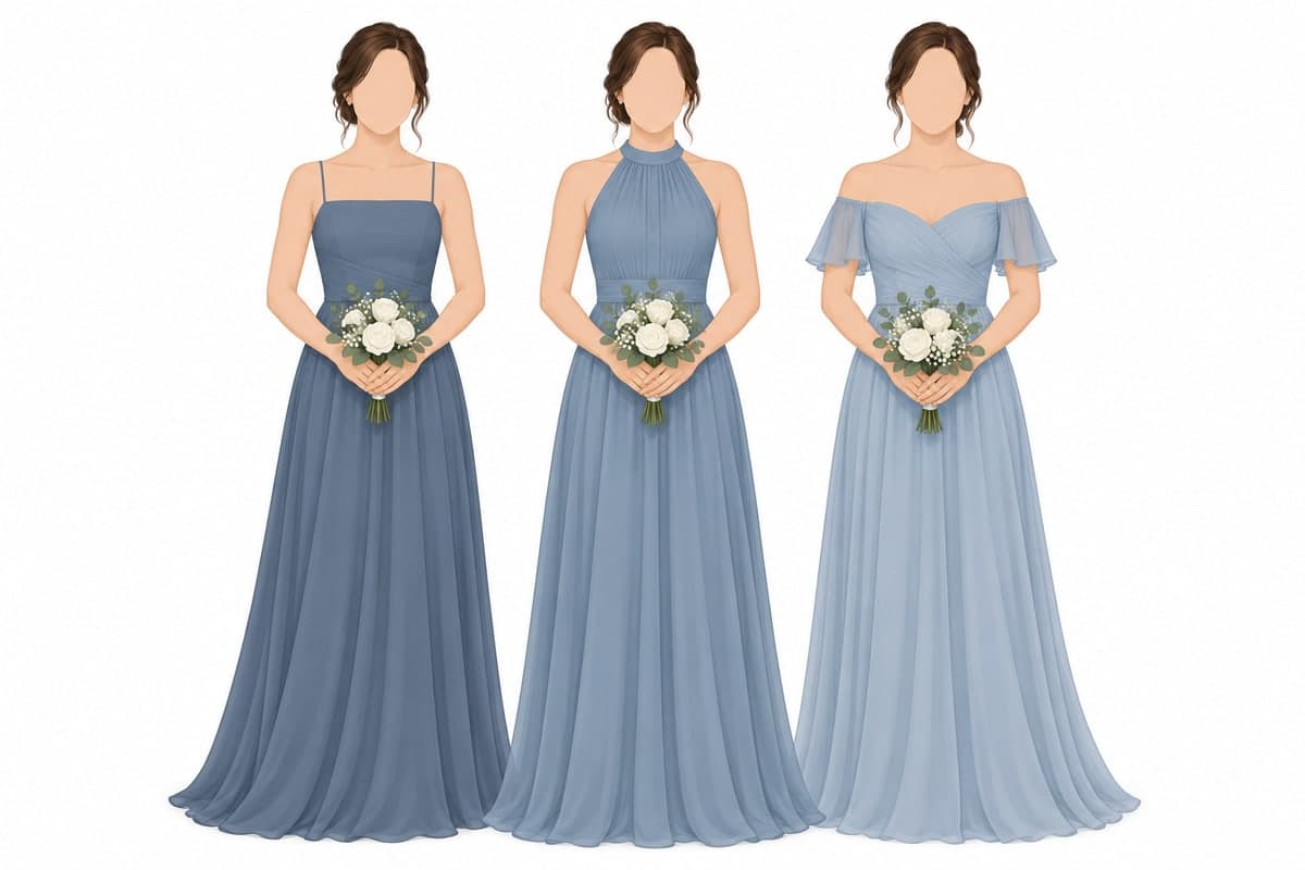The bridesmaids outfit, as drawn on the attire guide.