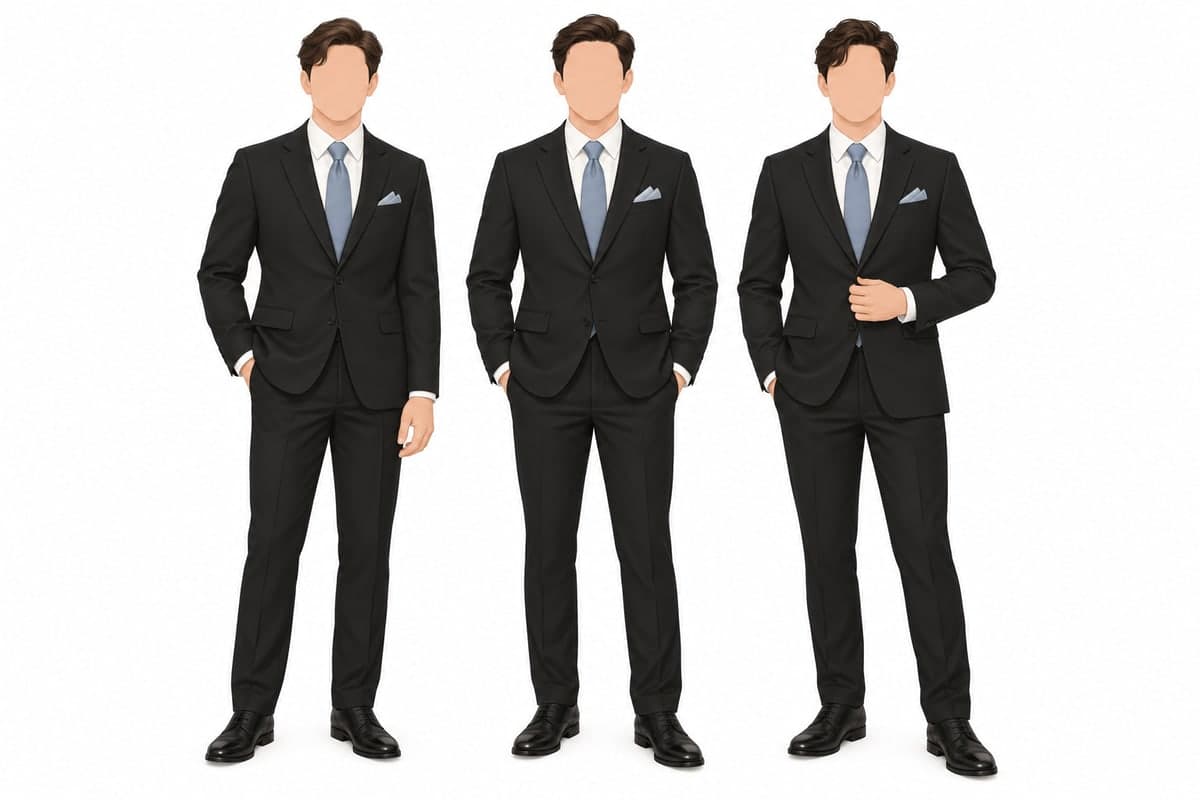 The groomsmen outfit, as drawn on the attire guide.